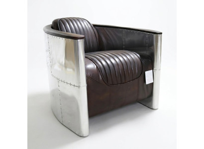 Fauteuil Design Cuir véritable Mobilier de luxe vintage Tapisserie de meubles d'avion Aviateur