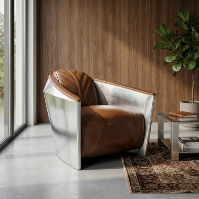 Cuir avion aéroplane aviateur fauteuil de salon fauteuil cocktail vintage