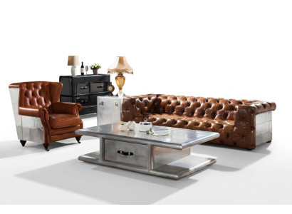 Fauteuil à ailes en cuir véritable, fauteuil vintage Cigar TV