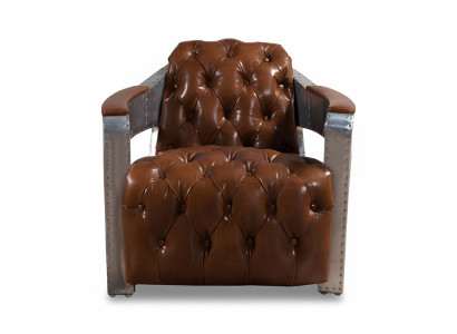 Fauteuil Aviateur Chesterfield Shabby Vintage Fauteuil en cuir Club Lounge Design