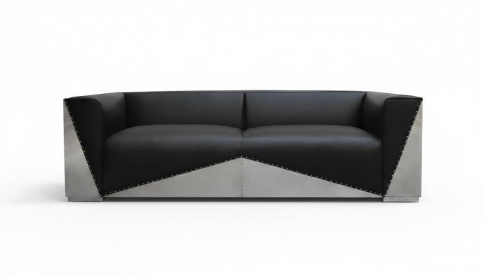 Conception de canapé en cuir véritable de luxe, canapés en cuir, ameublement trois places neuf.