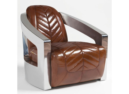 Chaise vintage rétro fauteuil en cuir fauteuil lounge club design meuble de luxe avion
