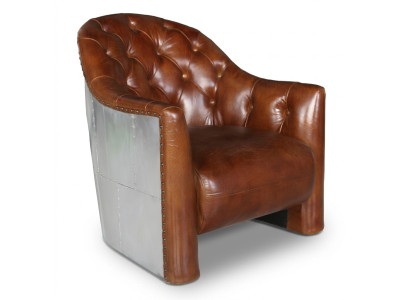 Aviateur Chesterfield fauteuil vintage en cuir fauteuil de salon fauteuil de cocktail vintage
