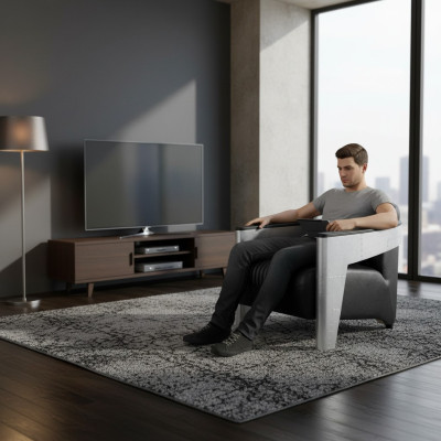 Véritable design en cuir chaise fauteuil télévision aviateur de style vintage