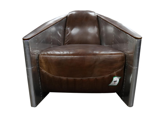 Canapé Aviateur Fauteuil en cuir véritable Canapé club Lounge Vintage Avion en aluminium Rétro