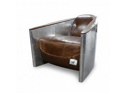 Canapé Aviateur Fauteuil en cuir véritable Canapé club Lounge Vintage Avion en aluminium Rétro