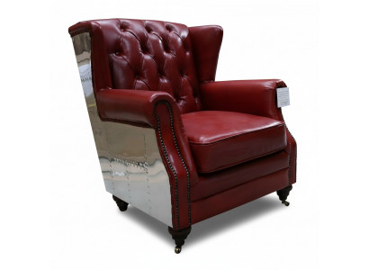 Fauteuil cabriolet en cuir véritable, style vintage Chesterfield, fauteuil TV en cuir, fauteuil en cuir neuf.