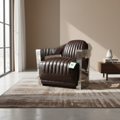 Fauteuil en cuir Fauteuil de club Aviateur Fauteuil cocktail Art Déco aviateur