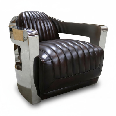 Fauteuil en cuir Fauteuil de club Aviateur Fauteuil cocktail Art Déco aviateur