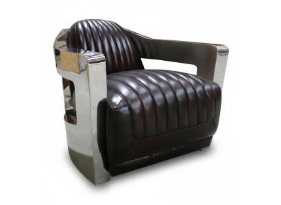 Fauteuil en cuir Fauteuil de club Aviateur Fauteuil cocktail Art Déco aviateur