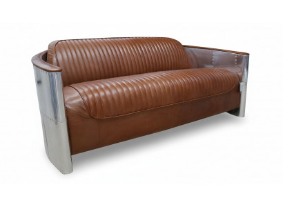 Design Club Canapé 3 Places Canapé en Cuir Trois Places Canapé en Cuir Vintage Aluminium
