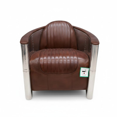 Fauteuil en cuir, fauteuil de club d'aviateur, fauteuil cocktail Art déco et fauteuil TV