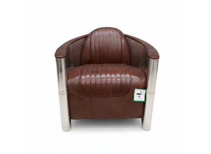 Fauteuil en cuir, fauteuil de club d'aviateur, fauteuil cocktail Art déco et fauteuil TV