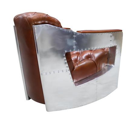 Fauteuil Chesterfield Bouton Fermé Assis Shabby Vintage Tan Authentique