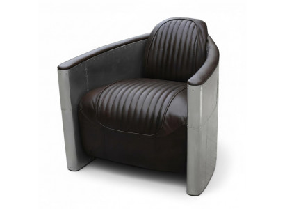 Aviateur Canapé Fauteuil Canapé club Lounge Aluminium Avion Rétro Véritable cuir Vintage