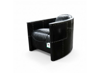 Aviateur Canapé Fauteuil Canapé club Lounge Vintage Avion en aluminium rétro Cuir véritable