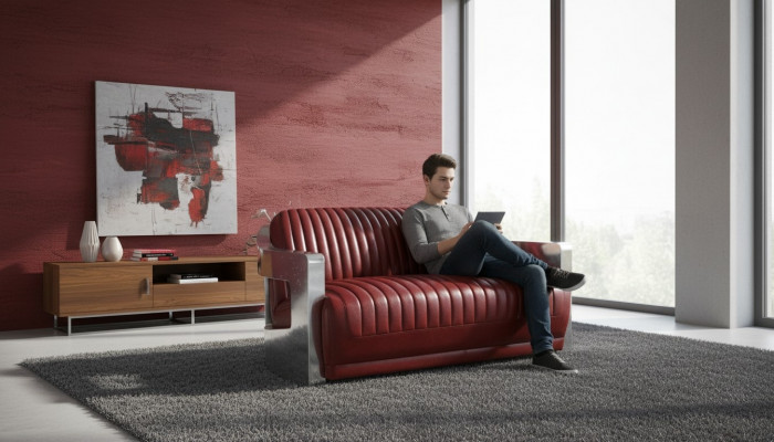 Canapé vintage 2 places en cuir canapé mobilier rétro canapé canapé rembourrage de deux sièges neuf