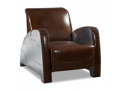 Chaise de cocktail en cuir Chaise en cuir vintage Fauteuil Club Lounge aviateur Canapé meuble