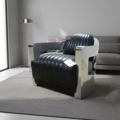 Fauteuil en cuir Aviator Club Fauteuil Art Déco Fauteuil cocktail Fauteuil TV nouveau