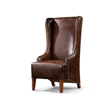 Véritable fauteuil de relaxation en cuir vintage Fauteuil en cuir de cigare Fauteuil crapaud en cuir Fauteuil TV