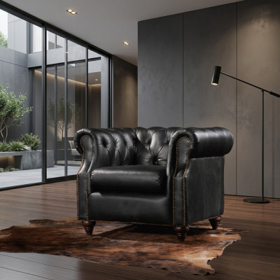 Chesterfield Fauteuil Vintage Fauteuil Lounge Cocktail Fauteuil Club Canapé TV nouveau