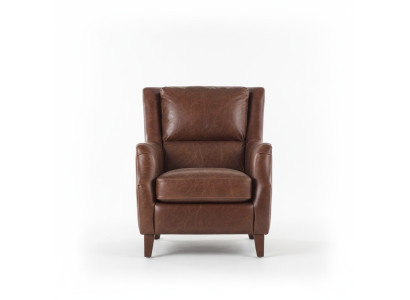 Fauteuil à oreilles Fauteuil Fauteuil de salon Fauteuil rembourré Vintage Cuir véritable