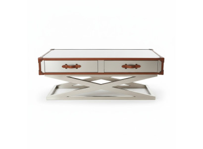 Table basse vintage Table de salon Tables Table en aluminium Table basse Aviator