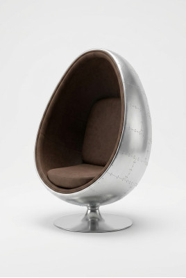 Design Fauteuil de lounge rétro Seater Egg Ball Argent rotatif Aviator Space