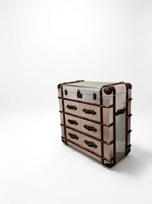Commode en aluminium Valise vintage Buffet Aviateur Meubles de designer Aviateur