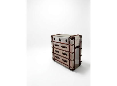 Commode en aluminium Valise vintage Buffet Aviateur Meubles de designer Aviateur