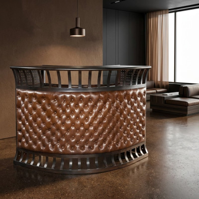 Tables de bar Chesterfield Table de bar Lounge Club Table de luxe Comptoir en cuir vintage