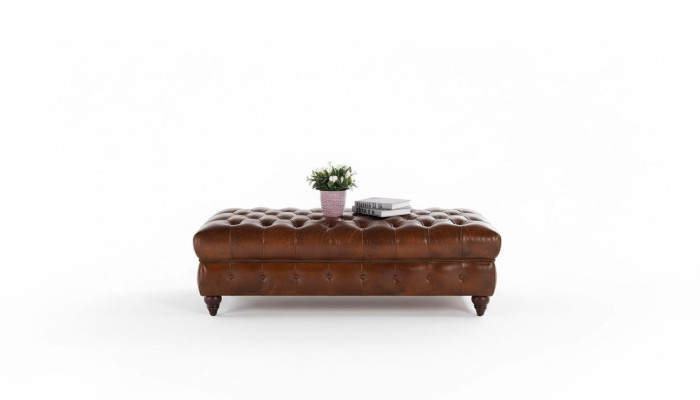 Ensemble de canapés Chesterfield vintage en cuir 3+1 places 2 pièces.