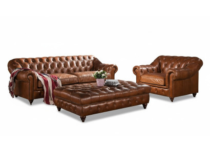 Modèle Chesterfield Trois Places Canapé en Cuir Trois Places Canapé capitonné Canapé de Salon neuf