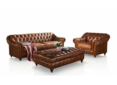 Repose-pieds Club Lounge Chesterfield Tabouret Ottoman Design Ottoman en textile