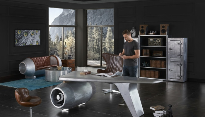 Bureau d'aile d'avion Bureau de bureau Table Design Aviateur Meubles de luxe