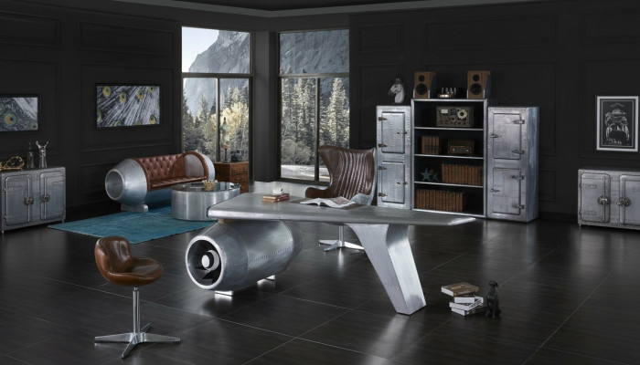 Bureau d'aile d'avion Bureau de bureau Table Design Aviateur Meubles de luxe