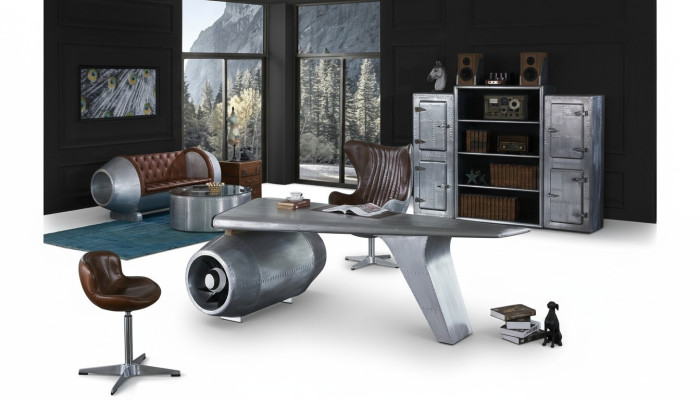 Bureau d'aile d'avion Bureau de bureau Table Design Aviateur Meubles de luxe