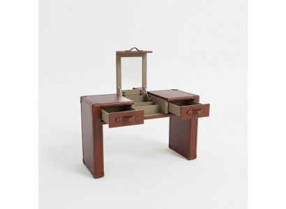 Coiffeuse Coiffeuse Table de cosmétiques Commode Tabouret Valise en cuir vintage neuve
