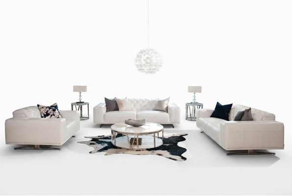 Ensemble de canapés Chesterfield Canapé Canapé Ensemble Rembourrage en Cuir 3+2+1 Places Canapé en Cuir