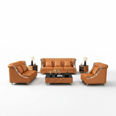 Designer Canapé Trois Places Siège Rembourrage 3 Places Cuir Tissu Canapés Design
