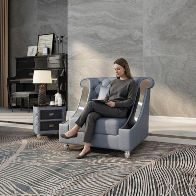 Fauteuil Chesterfield TV Canapé 1 Place Canapés en Cuir Revêtement en Cuir Véritable