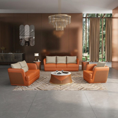Canapé en cuir Canapé Salon Paysage 3 2 1 Places Suite Design Canapé Moderne Canapés