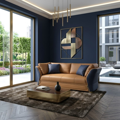 Canapé Trois places Canapé Revêtement Design Siège Canapés Décoration Chambre Mobilier Moderne