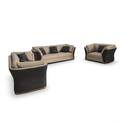 Fauteuil Design Canapé Sofa Détente Lounge Cuir TV Luxe Club Tapisserie
