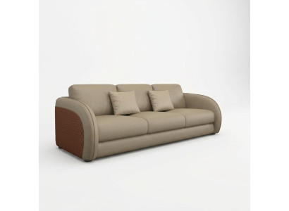 Canapé trois places en tissu de design pour salon moderne, canapés 3 places, mobilier de salon beige.