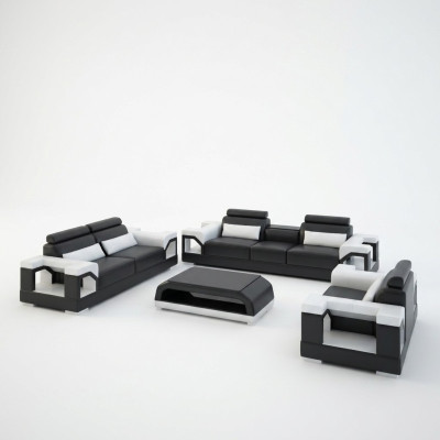 Canapé en cuir Canapé Ensemble de canapés 321 Suite Design Moderne Canapé USB Canapés 2 places