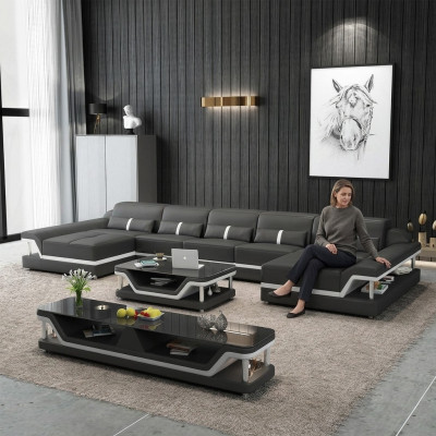 Canapé d'angle Canapé Canapé Canapé canapé canapé en cuir Mobilier en cuir Salon Suite de salon