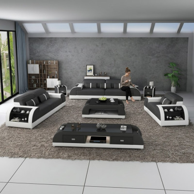 Ensemble de canapés 3 2 1 places Ensemble de canapés Canapé Rembourrage Cuir Salon Relax Nouveau