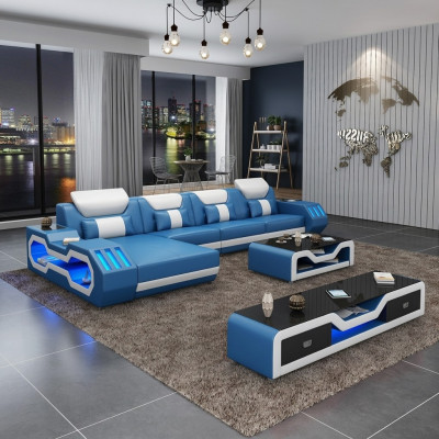 Designer Leben Landschaft Polster L-Form Eckschlafsofa Ecksuite Sofa Couch Ecke geführt