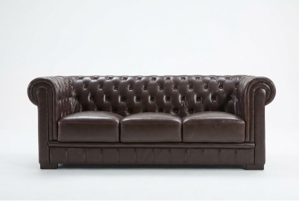 Canapé trois places revêtement canapé design moderne canapés 3 places chesterfield marron.